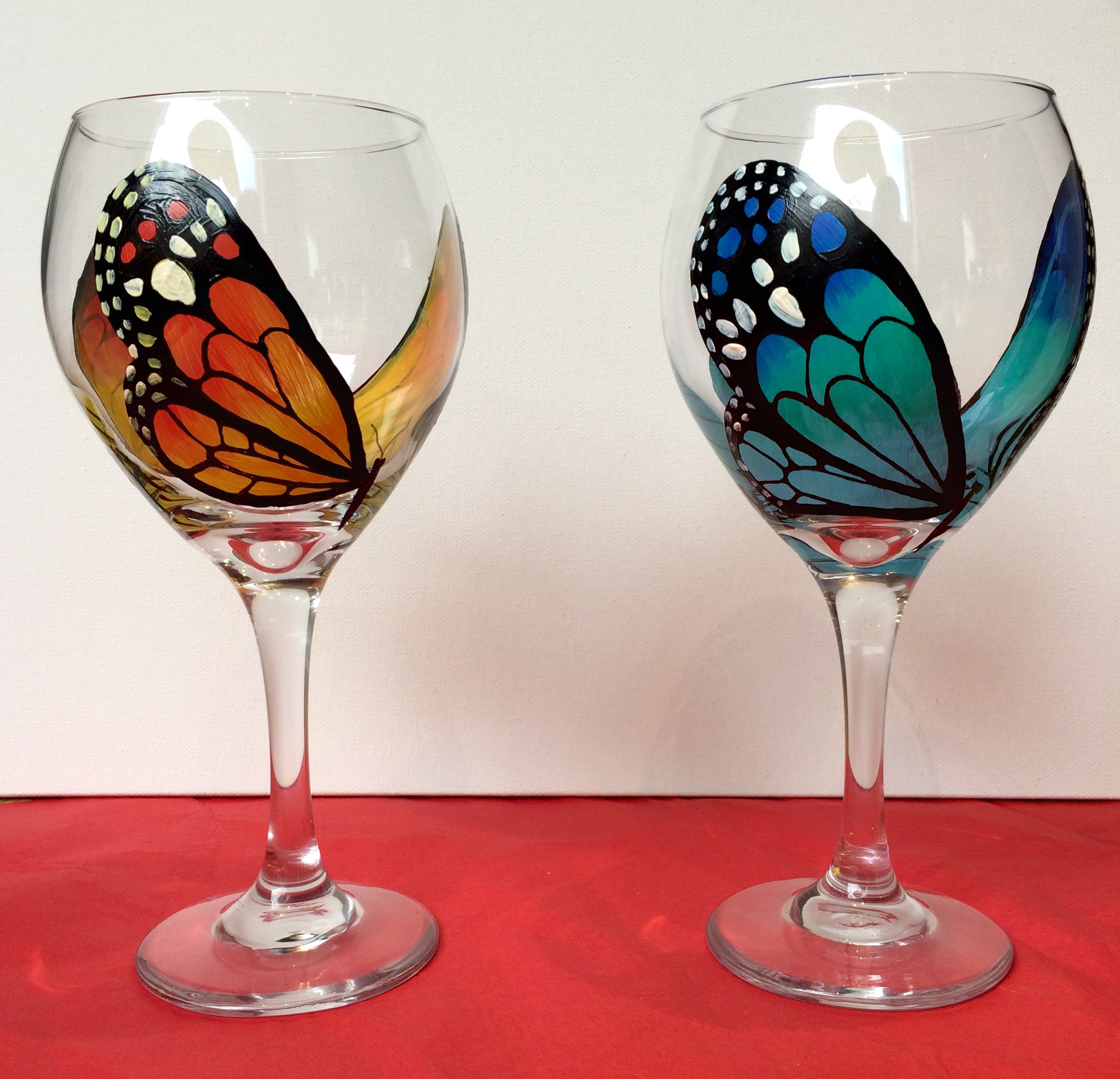 butterfly wine glasses Paint Fun Studio