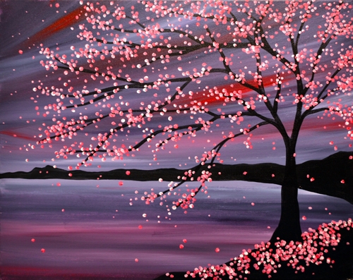 Cherry Blossom Night | Paint Fun Studio